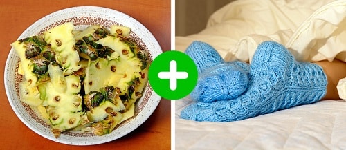 lấy vỏ dứa trị gót chân bị nứt đen